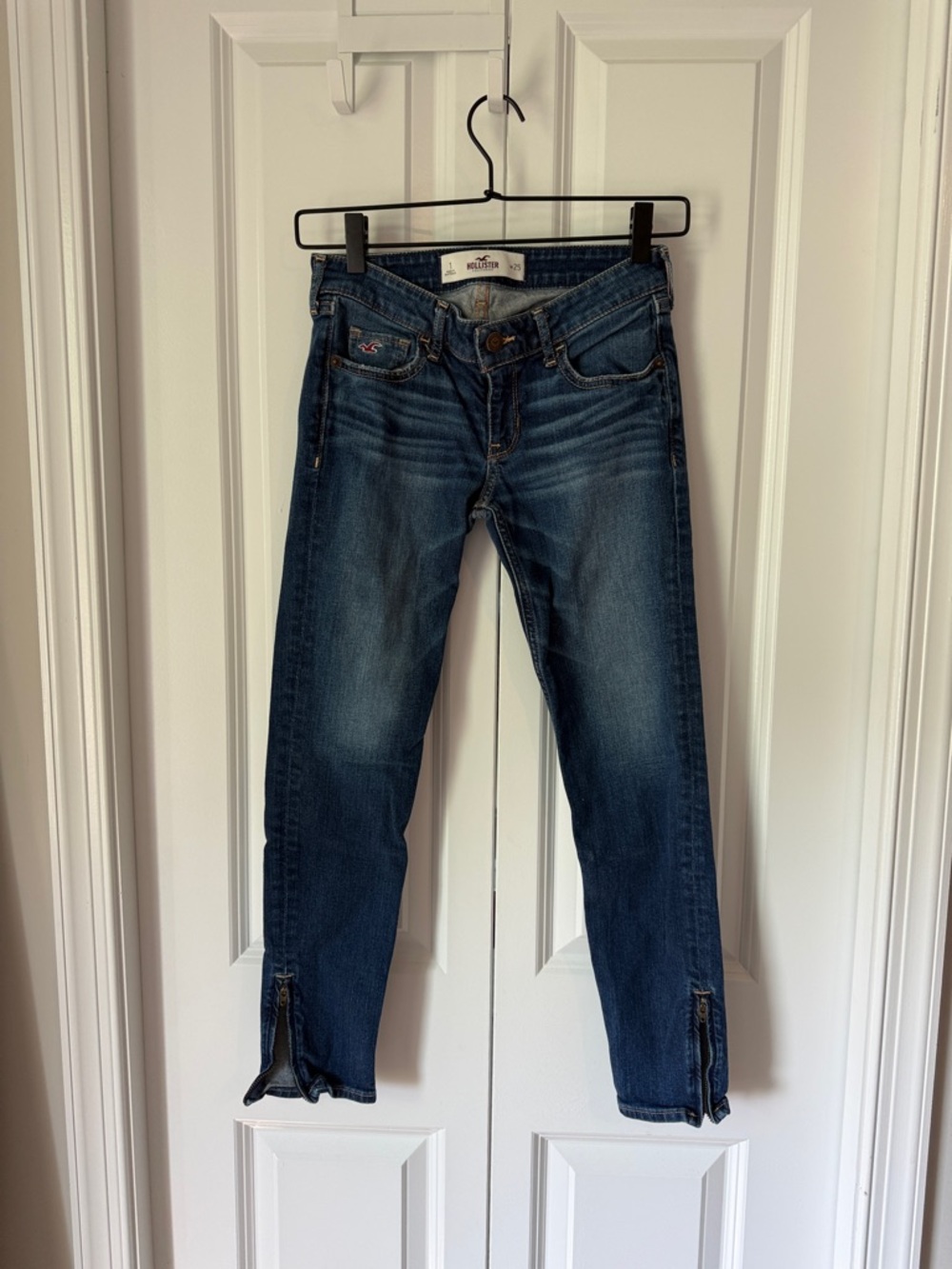 Hollister Blue Slim Skinny Jeans with Ankle Zips